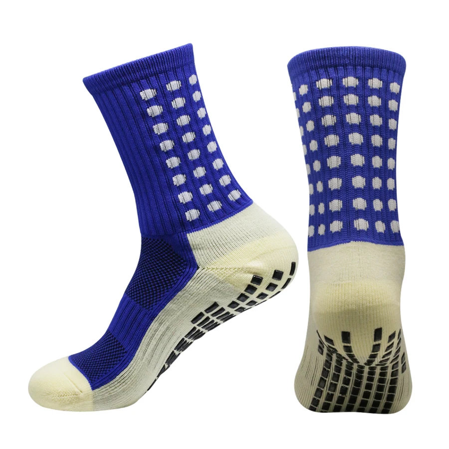 1 Pair Teenager New Anti-slip Silicone Bottom Football Socks Outdoor Sports Sweat Absorbent Breathable Children Soccer Socks