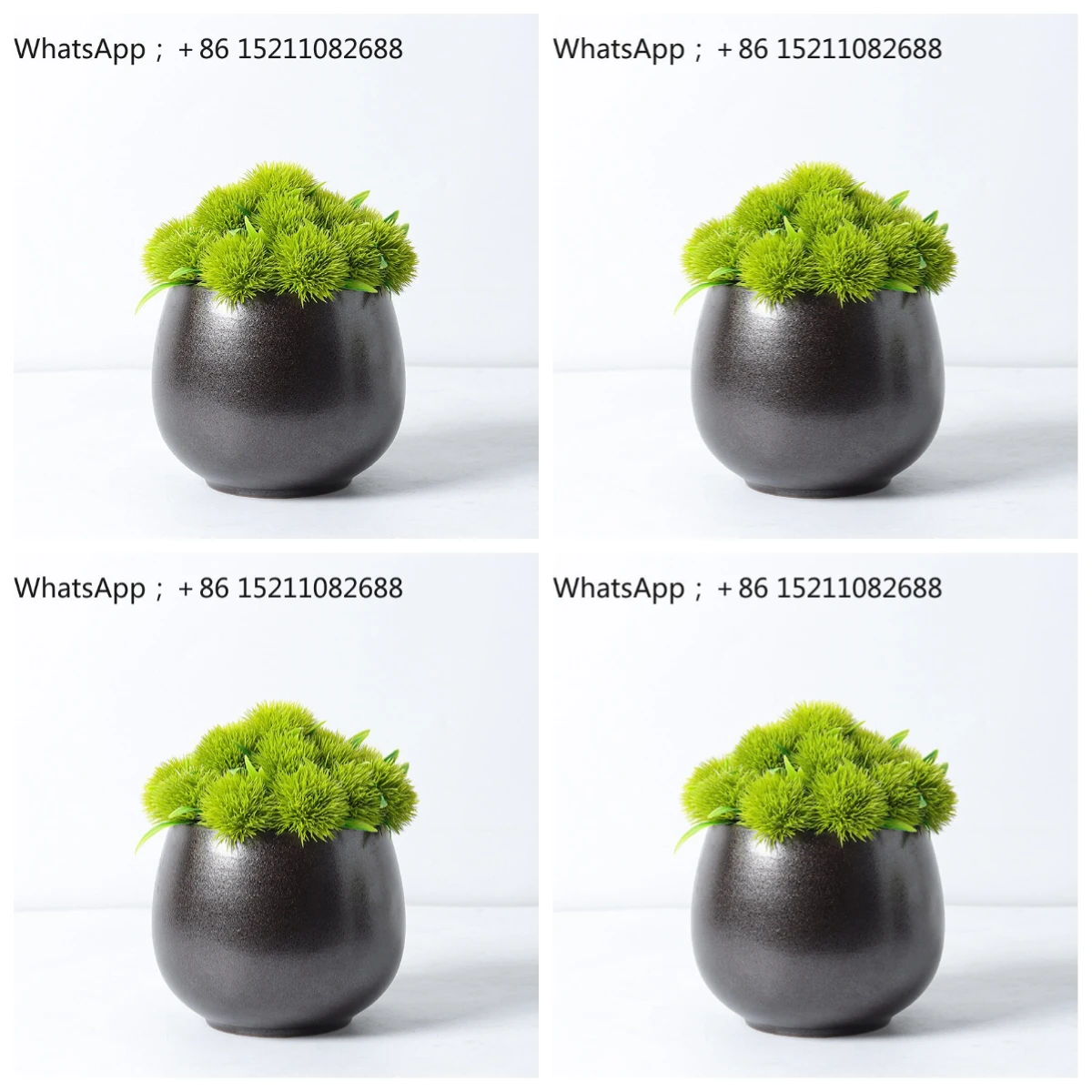 SCY New Chinese Simulation Flower Art Green Plant Potted Plant Ornament Sales Negotiation Table Living Room Hotel Ornament