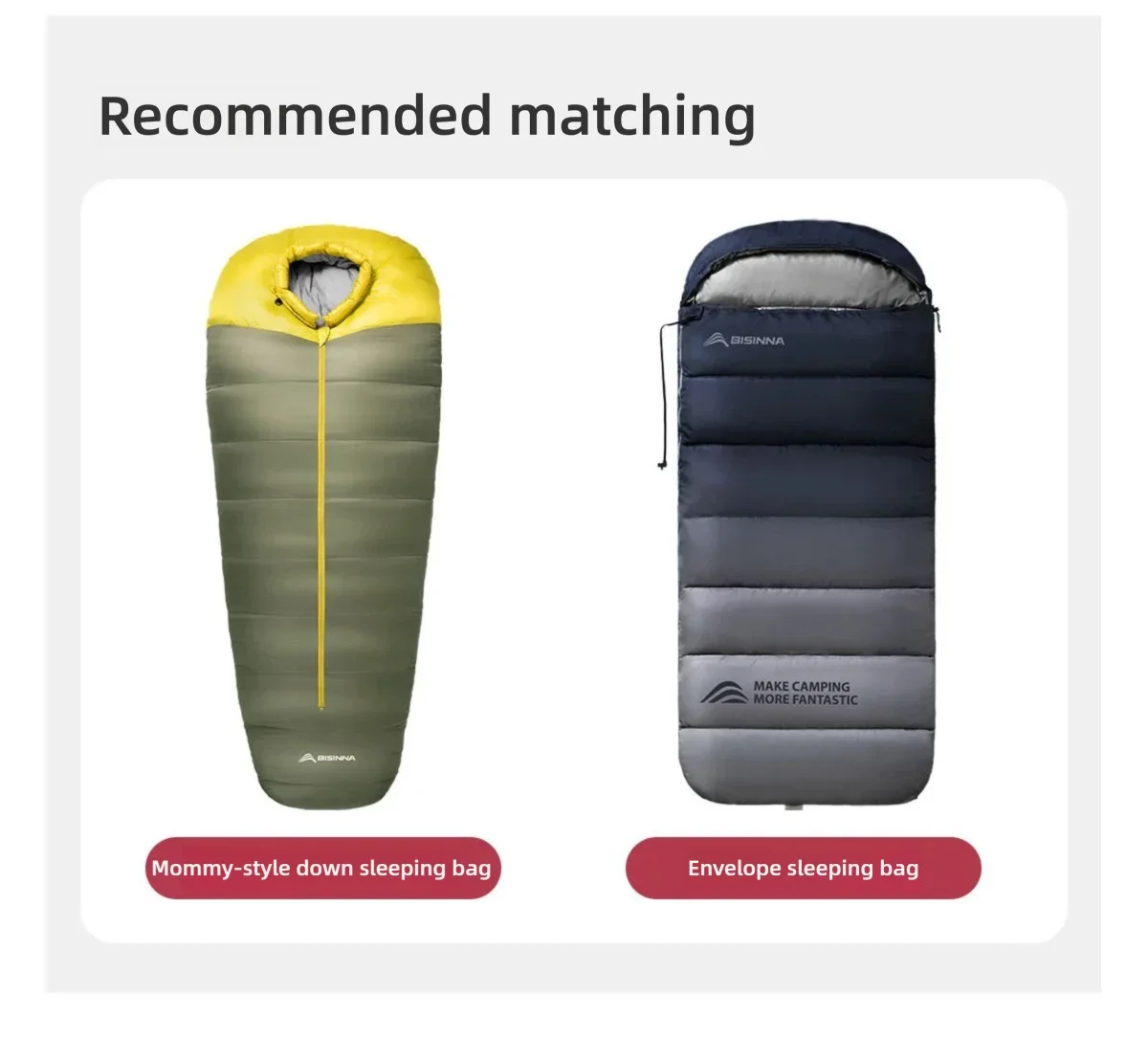 BISINNA Tragbarer Schlafsack-Innenschlafsack mit Kissenbezug, ultraleichter Polyester-Pongee-Schlafsack für Camping, Reisen, Hotel, 220 x 80 cm – Detail 5