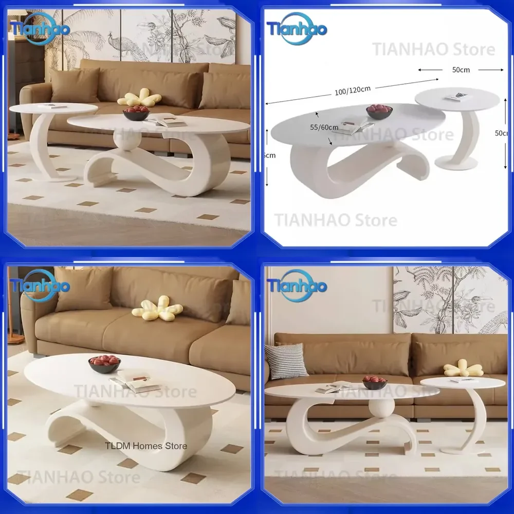 Large Round Nordic Side Coffee Table for Home Living Room Salon Elegant Aesthetic Auxiliary Table Premium Minimalist