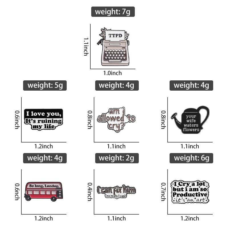 مغنية البوب النسائية الشهيرة دبابيس المينا الكرتونية ، دبابيس كلمات غنائية ، شارة طية صدر معدنية إبداعية ، إكسسوارات هدية للأصدقاء #6