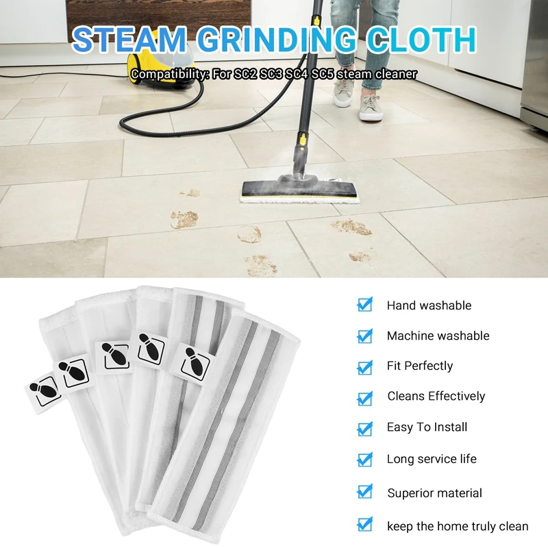 Acessórios para limpador a vapor karcher easyfix sc2 sc3 sc4 sc5 limpadores bocal panos mop escovas redondas peças de reposição