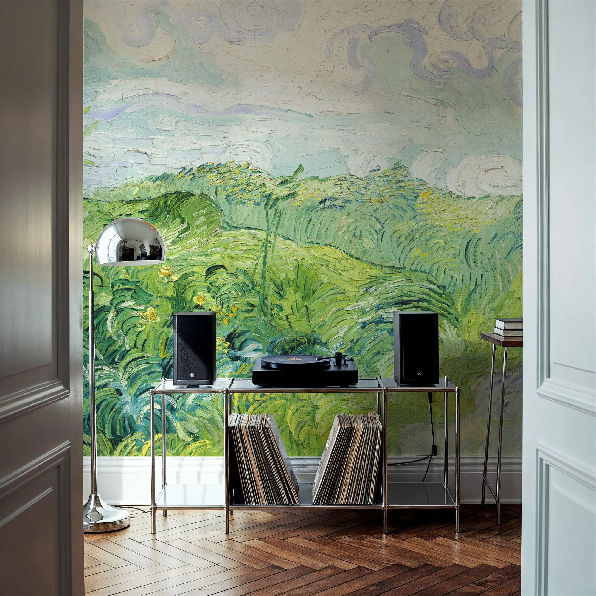 Green Wheat Fields Auvers Custom Wallpaper Wall Mural for Living Room