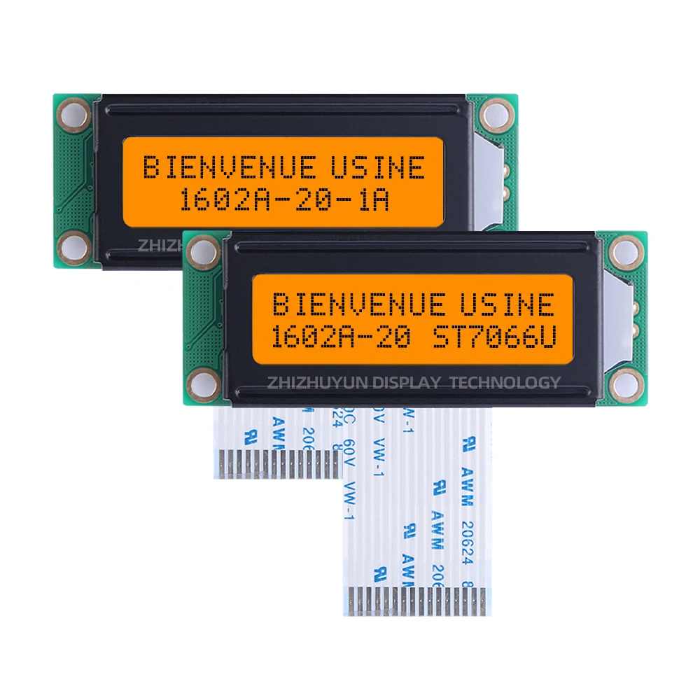 Módulo LCD de caracteres europeos, pantalla de luz verde, 53x20Mm, garantía de calidad, 1602A-20-1A