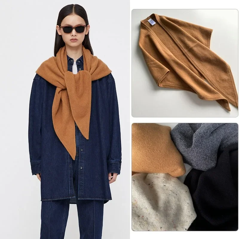 LUXURY Big Shawl Soft Cashmere Triangle Design Shawl Scarf Elongated Oversized Particle Texture Scarf Swedish Niche