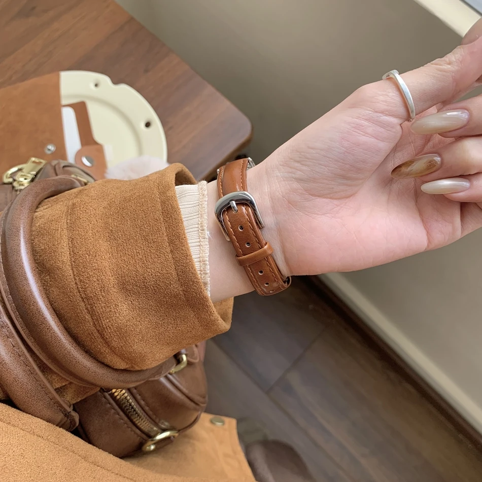 Luxury Oiled Calfskin Genuine Leather Bracelet For Xiaomi Mi Band 10 8 9 Strap Miband 9 Pro 8 Pro Smart Watch Replacement Bands view 6