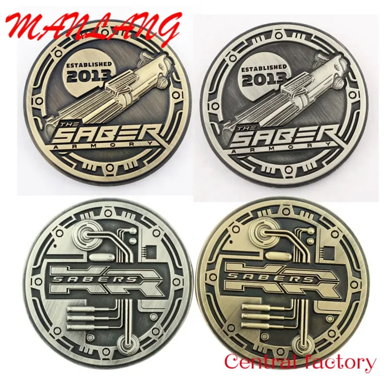 Custom  custom 3D logo with double plate brass challenge coin