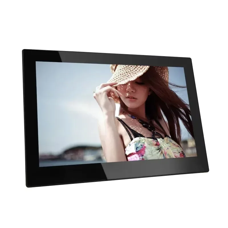 Motion Sensor 12 inch Digital Desk Clock with Photo Frame Video Advertising Display