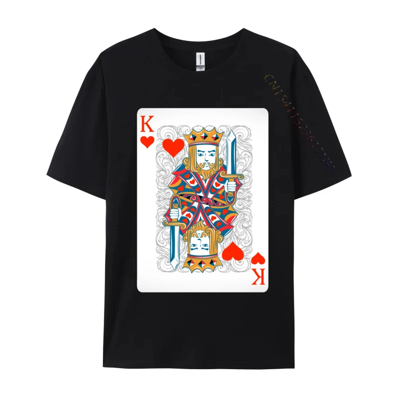 

King Of Hearts Playing Cards Easy Halloween Costume Custom Men New Design Custom Tops & Tees Autumn Cotton T Shirt Printed On