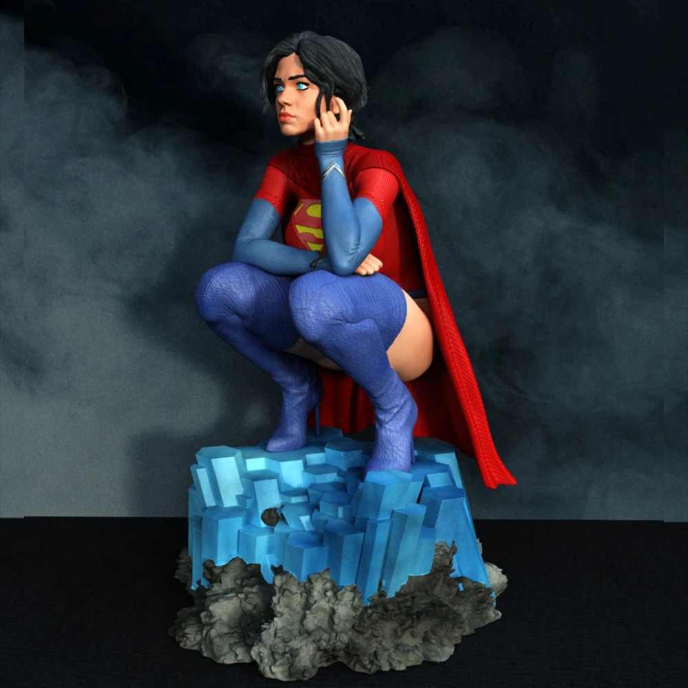 1:24 Beauty Power Girl NSFW 3d Model cetak Resin Model tokoh tanpa cat Kit miniatur Garage Gk Kit Diy belum dirakit