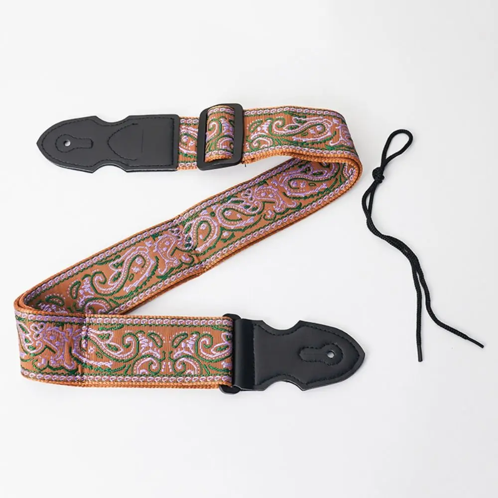 Vintage Guitar Strap Ethnic Style Adjustable Electric Guitar Belts High Quality Embroidered Print Guitar Shoulder Belt