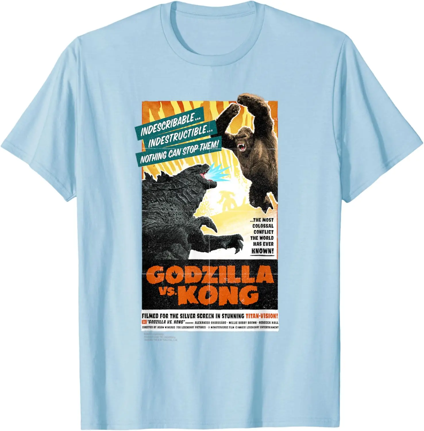 Godzilla Vs Kong - Titan-Vision Retro Poster Funny T-Shirt S-6XL view 4