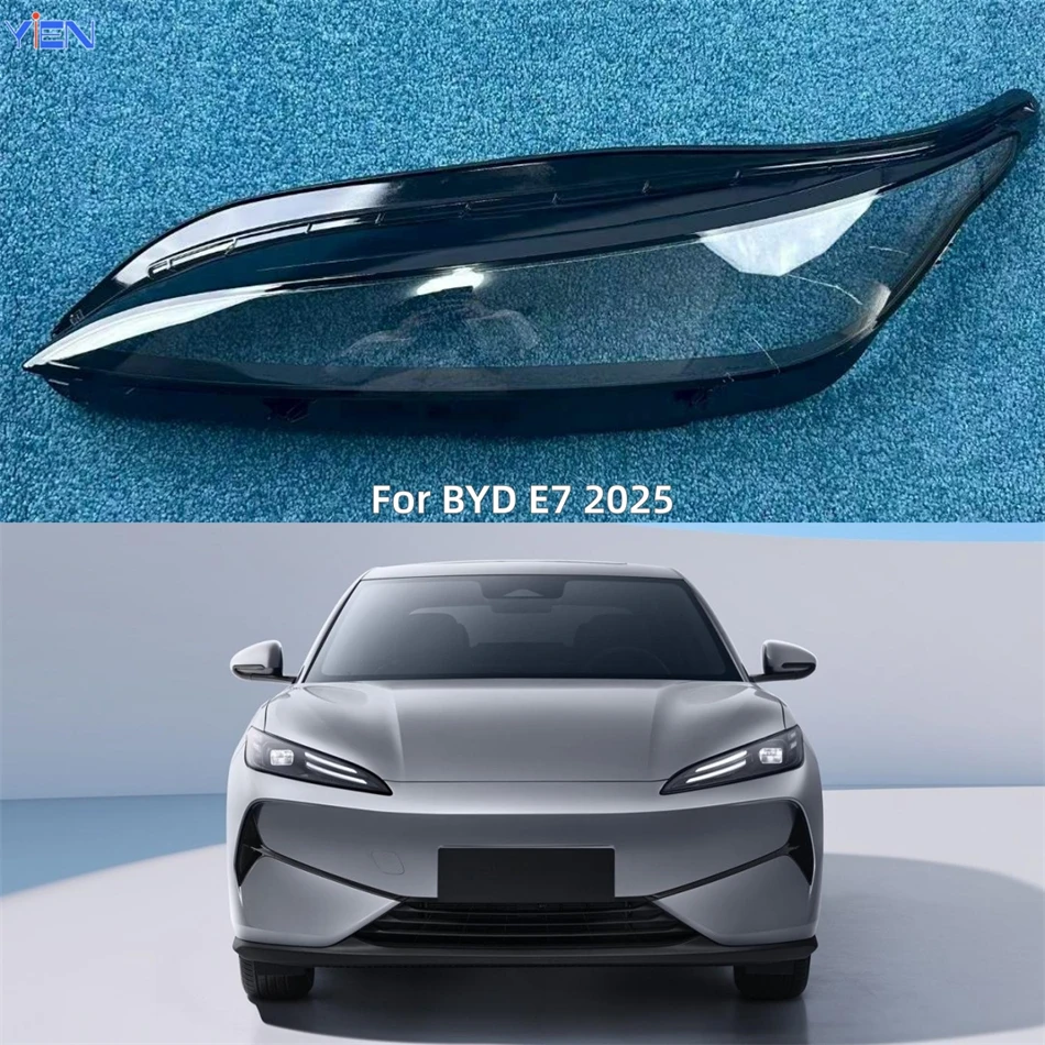 For BYD E7 2025 Car Headlight Cover Lampcover Caps Headlamp Cover Shade Car Front Headlight Lens Cover Lights Shell