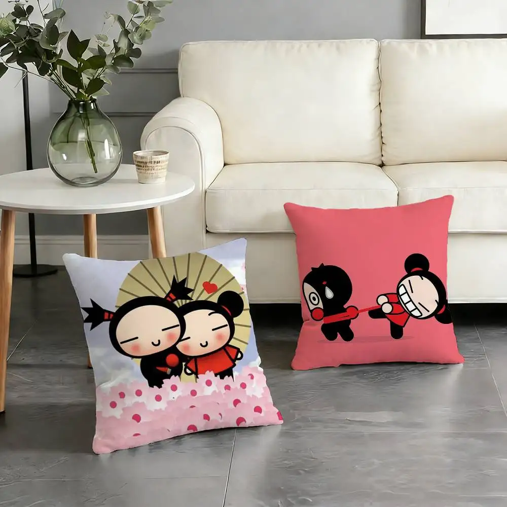 Cute Cartoon Pucca Garu Pillow Case Cushion Cover Throw Pillow Case For Car Sofa