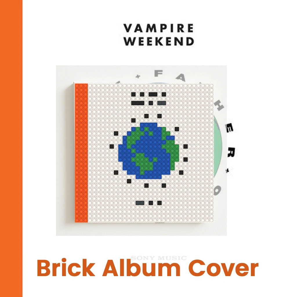 

V-Vampire Weekend Indie Rock Band Music Album Cover Building Blocks Mosaic Pixel Art Brick Painting DIY Wall Decor