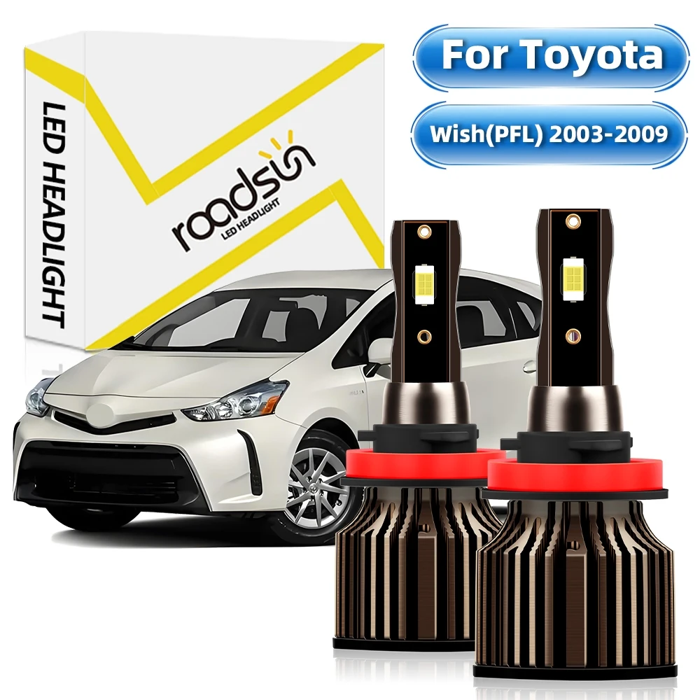 

【Для Toyota Wish (PFL) 2003-2009】Светодиодные лампы для автомобильных фар H11 Hi/Lo Beam 6000K Белый 29000LM 400% Супер яркий Plug And Play