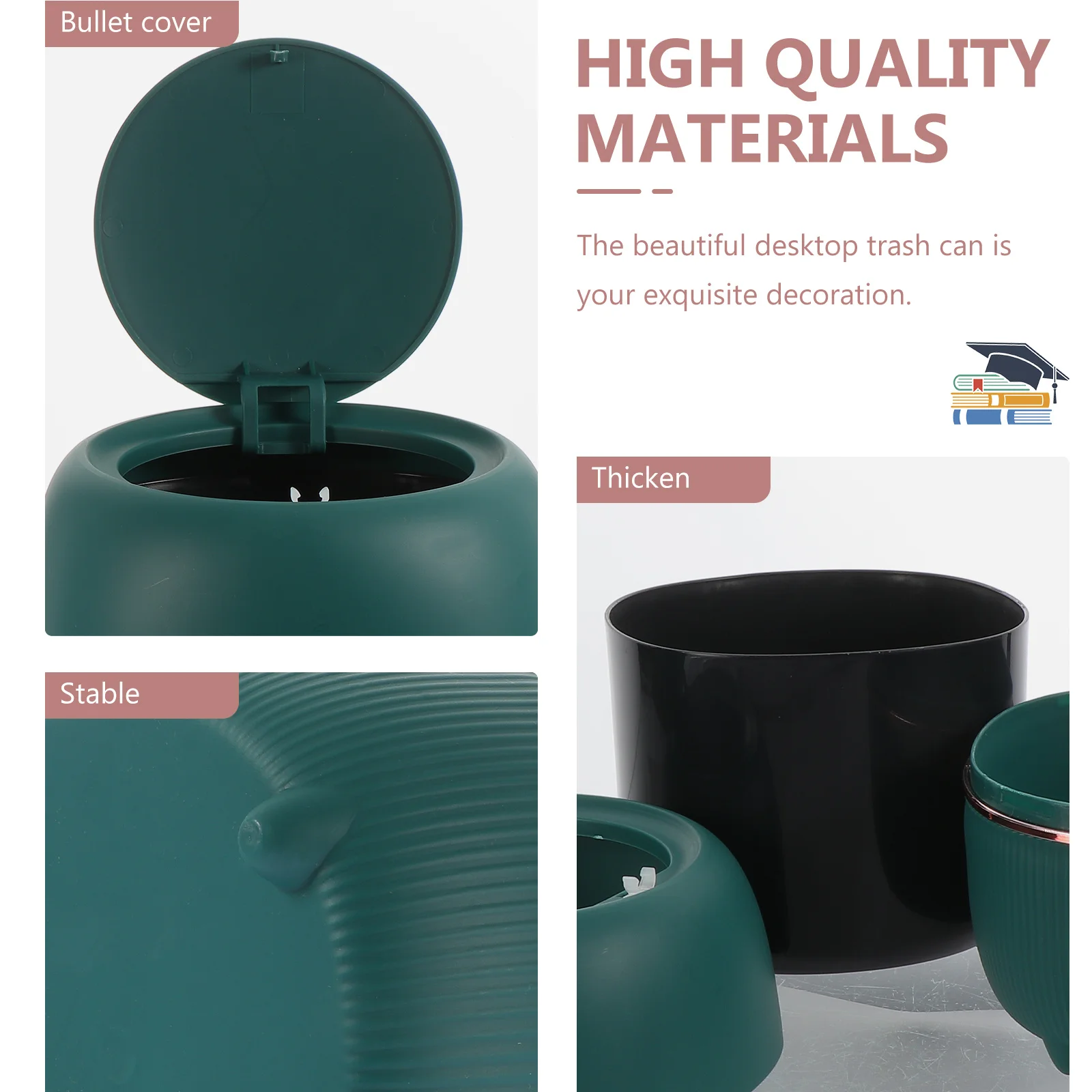 

Lovely Desktop Trash Bin Cartoon Garbage Container Mini Waste Bucket for Home and Office Space Saving Design Lovely Trash Can