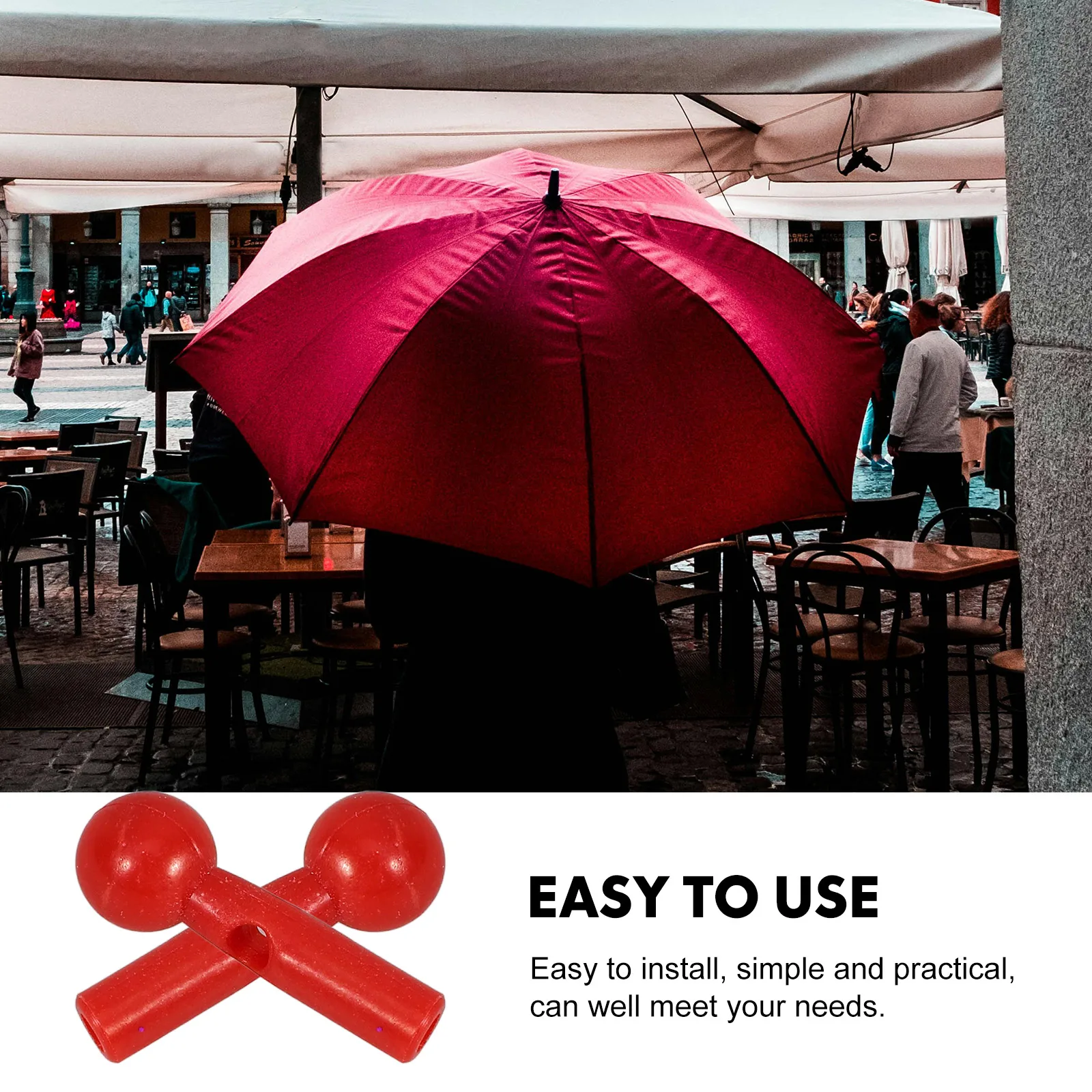 

10Pcs Children Umbrella Tail Beads Red Color Replacement Parts Kids Umbrella Durable Plastic Foldable Long Handle Sun Protection