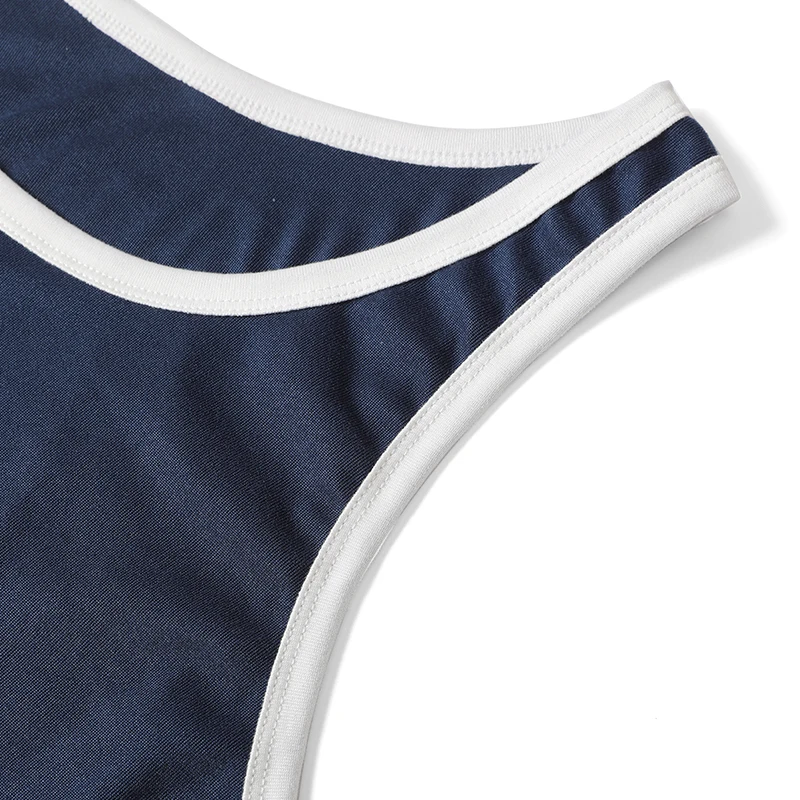 Herren-Tanktop, Sommer, einfarbig, weißer Rand, schmale Schulterpartie, modisch, Sport, Fitness, Freizeit, Basic, vielseitig, bequemes Oberteil – Detail 16