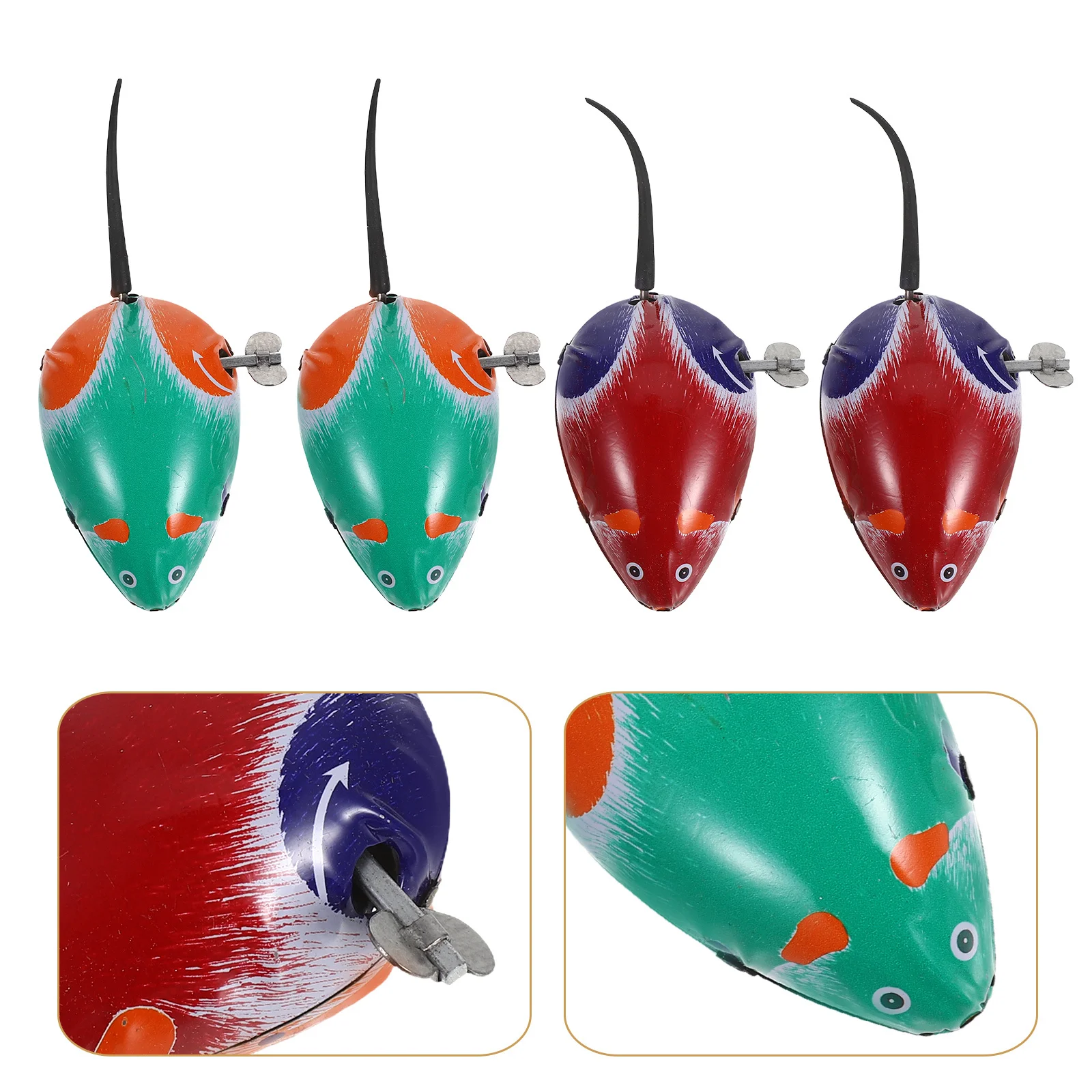 

4 pcs Wind Up Mouse For Kids Educational Clockwork Walking Safety Spring Powered No Crawling Learning Play Encourage