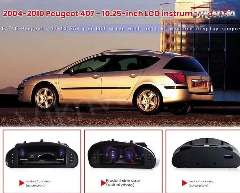 For Peugeot 407 2004-2010 Digital Dashboard Cluster LCD Instrument Panel Virtual Cockpit Tachometer Odometer Speedometer GPS