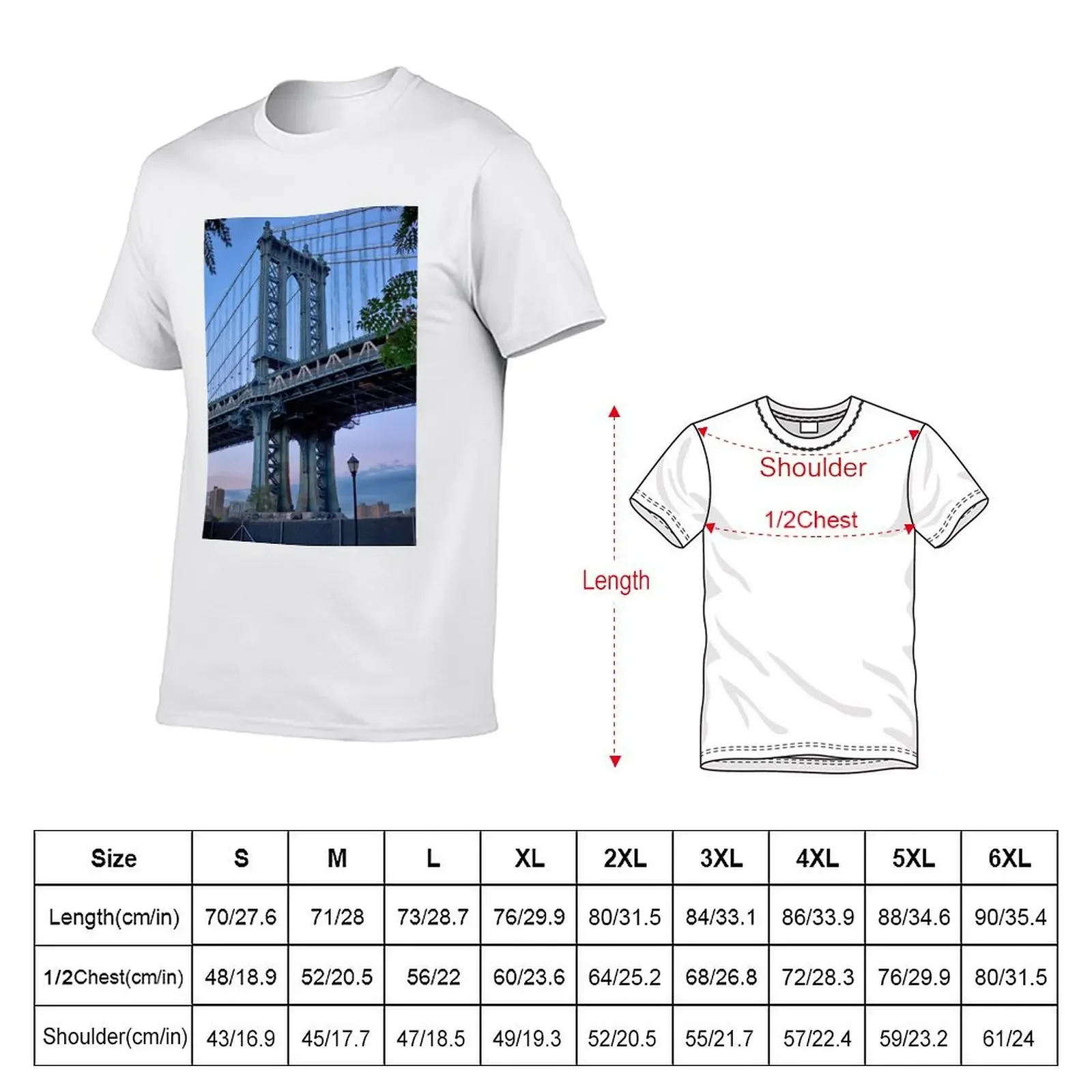 Manhattan Bridge T-Shirt plus size tops summer tops mens tall t shirts