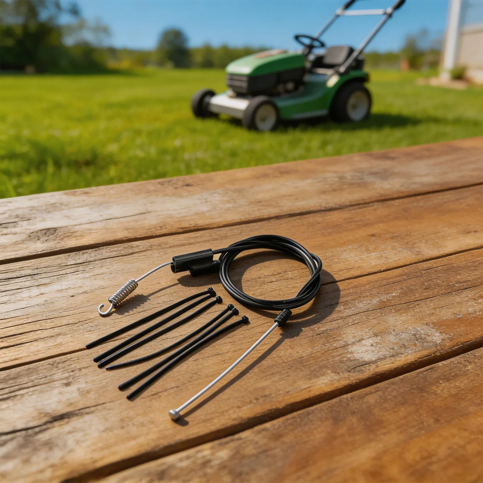 

Трос привода газонокосилки 94604728A, совместимый с моделями Craftsman и TroyBilt, с усиленной застежкой для обеспечения безопасности.