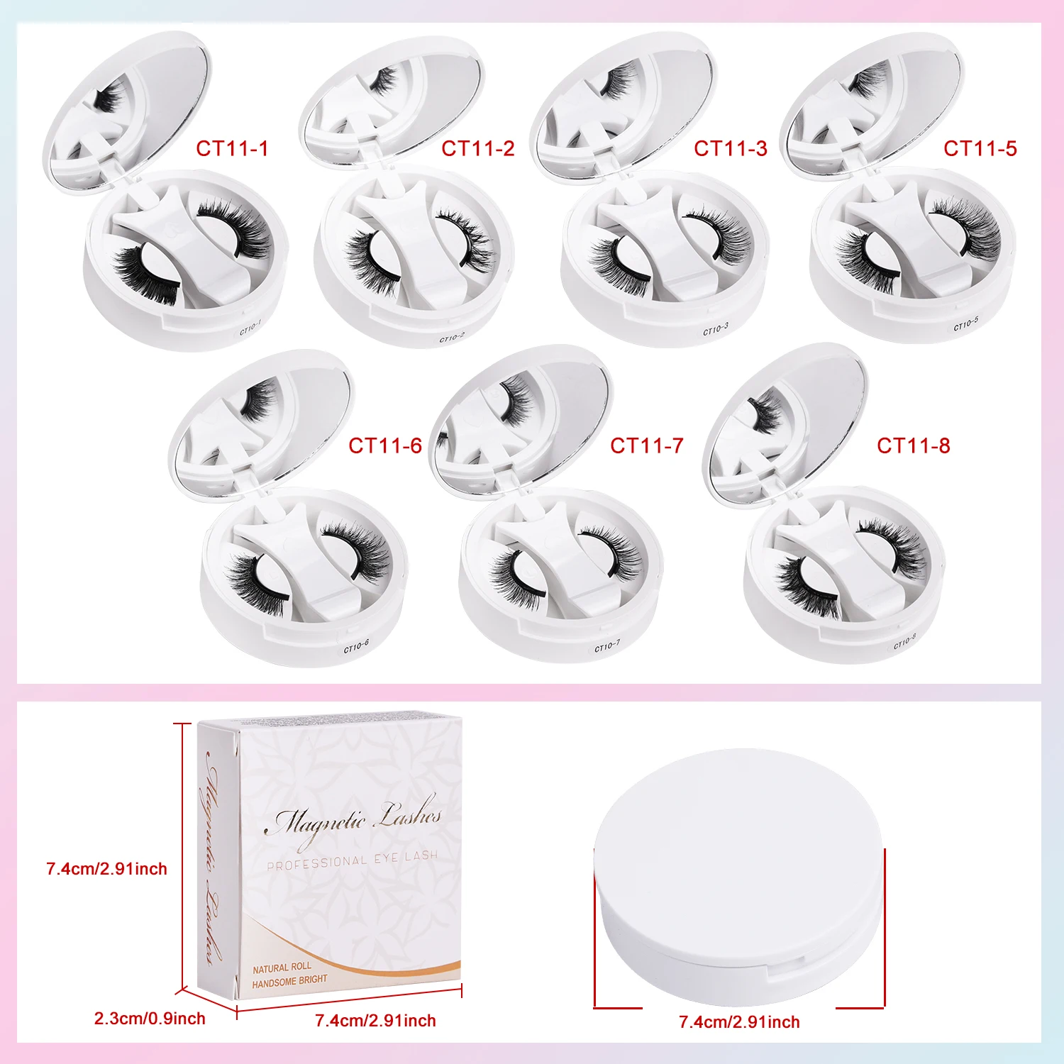 Conjunto de cílios magnéticos reutilizáveis, fáceis de usar, ferramentas de extensão de cílios, modelador natural, cílios postiços com pinça magnética