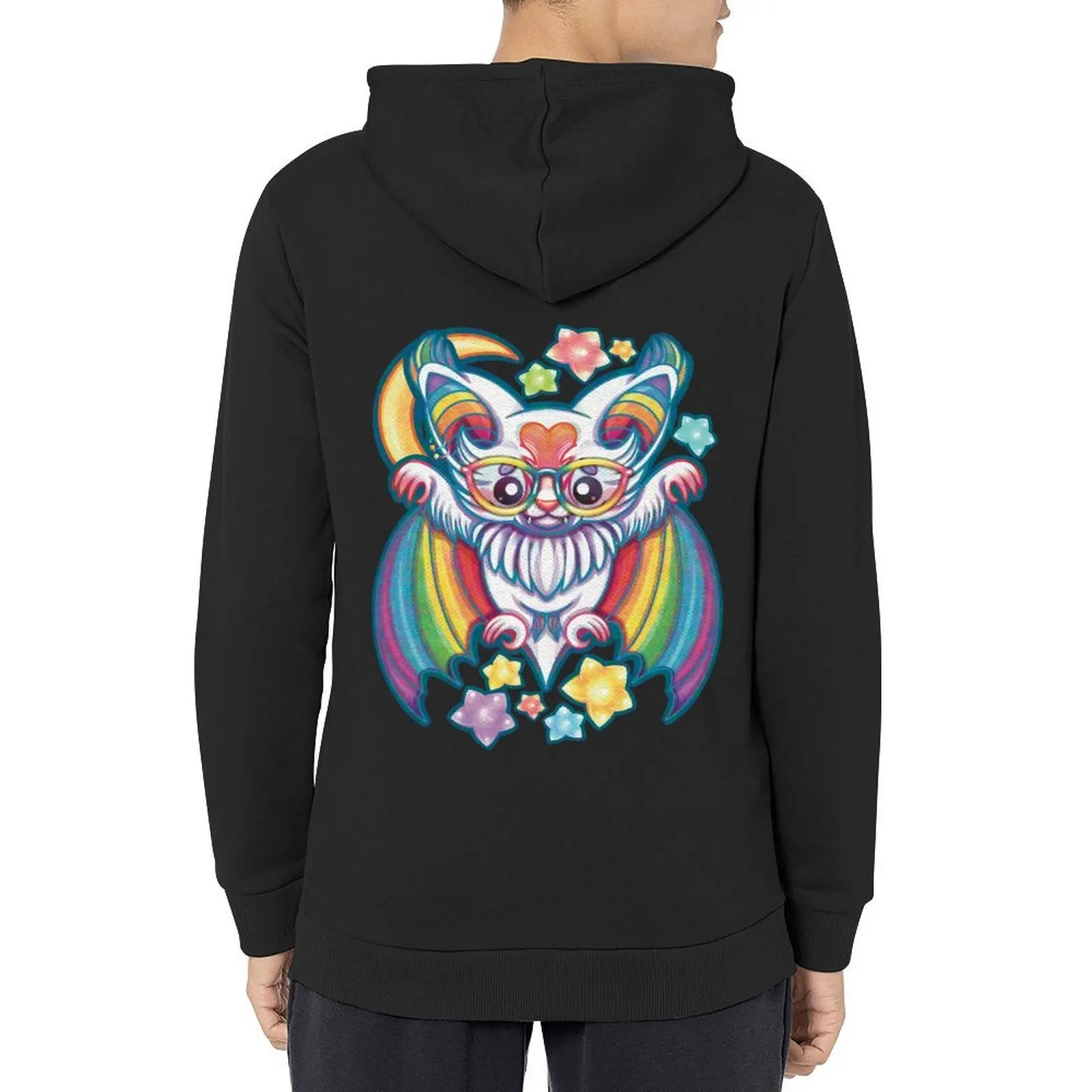 

Rainbow Candy Pride Bat by hyasynth Hoodie autumn jacket men men wear autumn clothes korean style clothes graphic hoodies