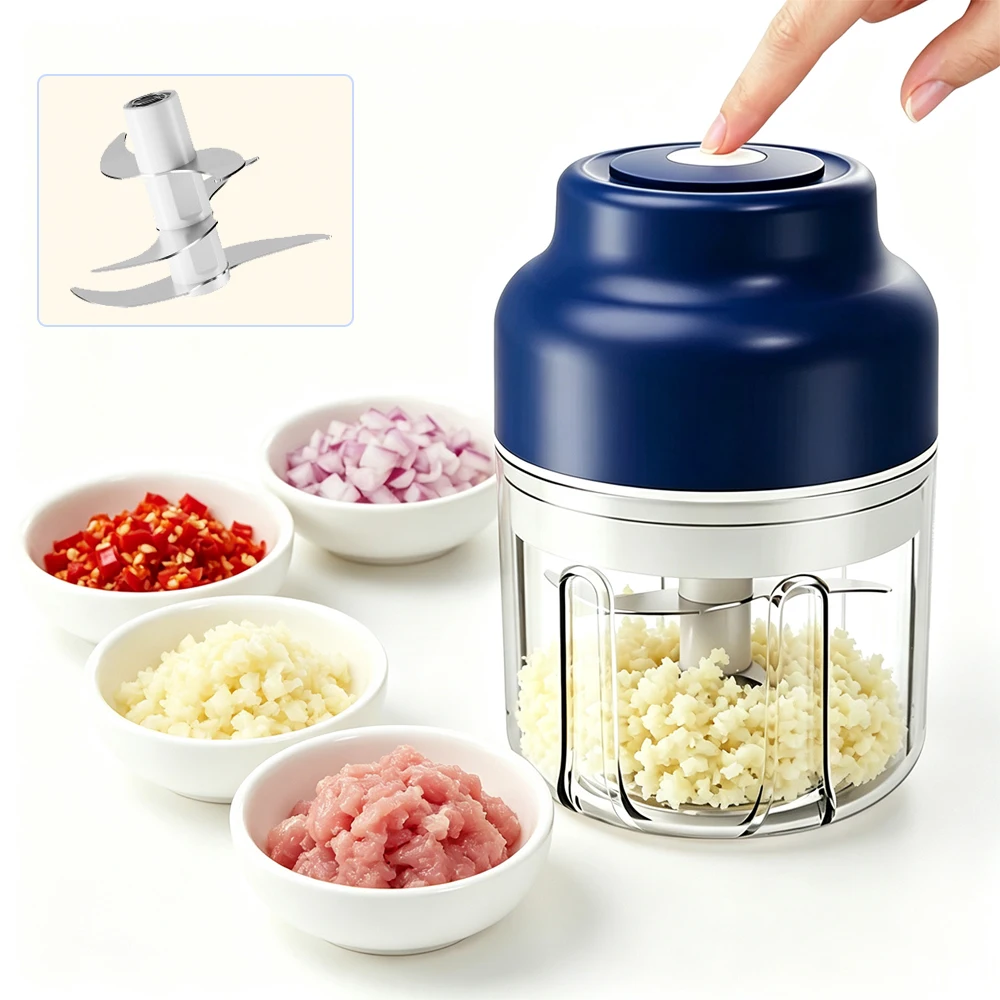 320ML Food Chopper Mini Electric Garlic Chopper Meat Grinder Rechargeable Multifunction Slicer Blender Kitchen Food Processor