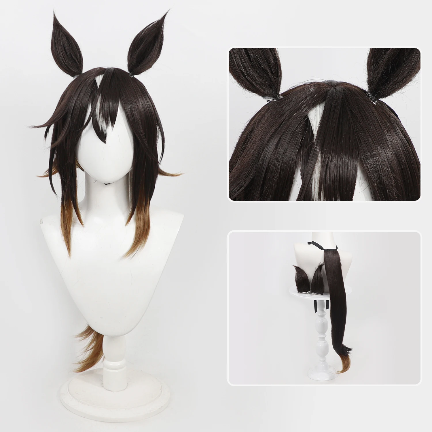 Uma Musume Pretty Derby Stay Gold Cos Wig Gradient Synthetic Hair With Scalp Top Optional Horse Ears Tail Anime Halloween Cos