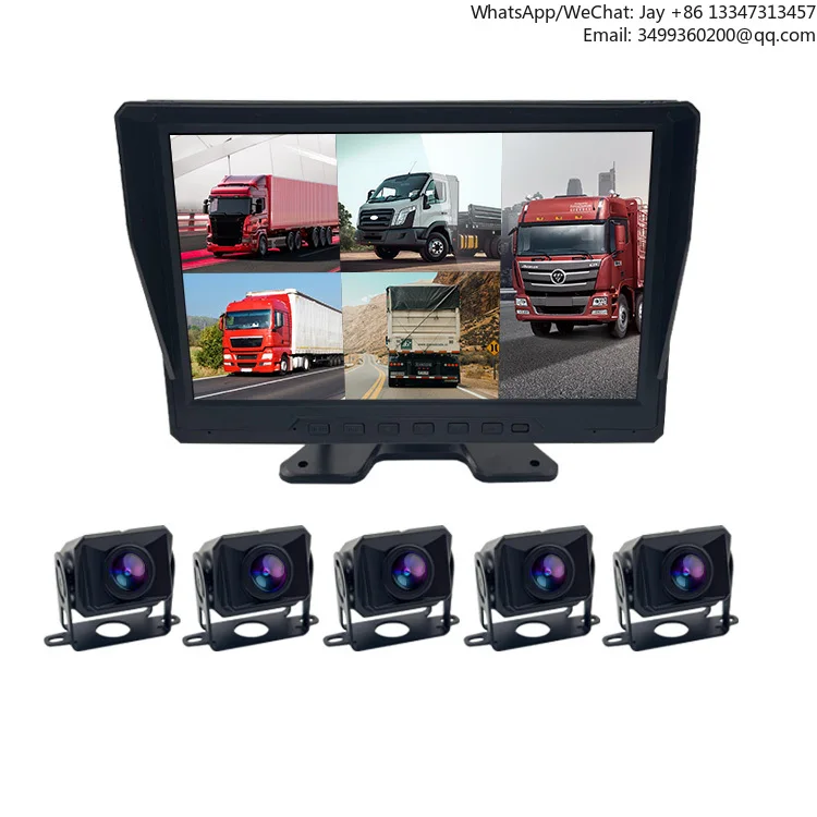 

10 Inch AHD 5 Channels 720P 1080P Truck Reverse Camera System With Reverse Radar And BSD