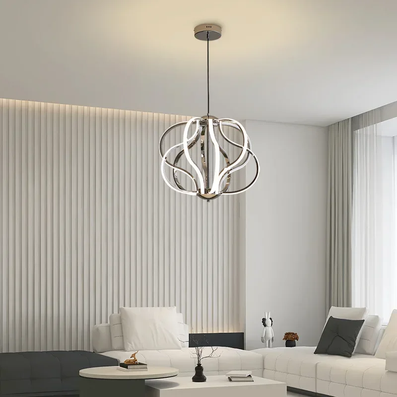 Nordic minimalist living room, study, dining room, bedroom, LED line aluminum lamp