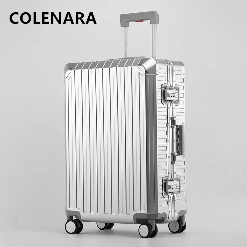 COLENARA Travel Luggage 20"24"26"28 Inch Large Capacity Trolley Case Full Aluminum Magnesium Alloy Boarding Box Rolling Suitcase