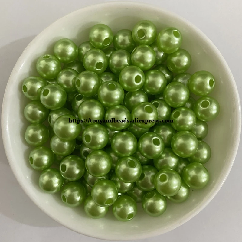 Acryl-Imitationsperlen, runde Kugel-Abstandsperlen, 4, 6, 8, 10, 12 mm, wählen Sie Größe und Farbe für die Schmuckherstellung, DIY, Lochgröße 1,5 mm – Detail 6