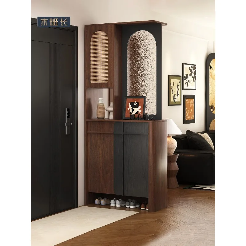 XL Shoe Cabinet Against The Wall, Household Medieval Style Door Partition Cabinet, Entrance Integrated Storage Cabinet,
