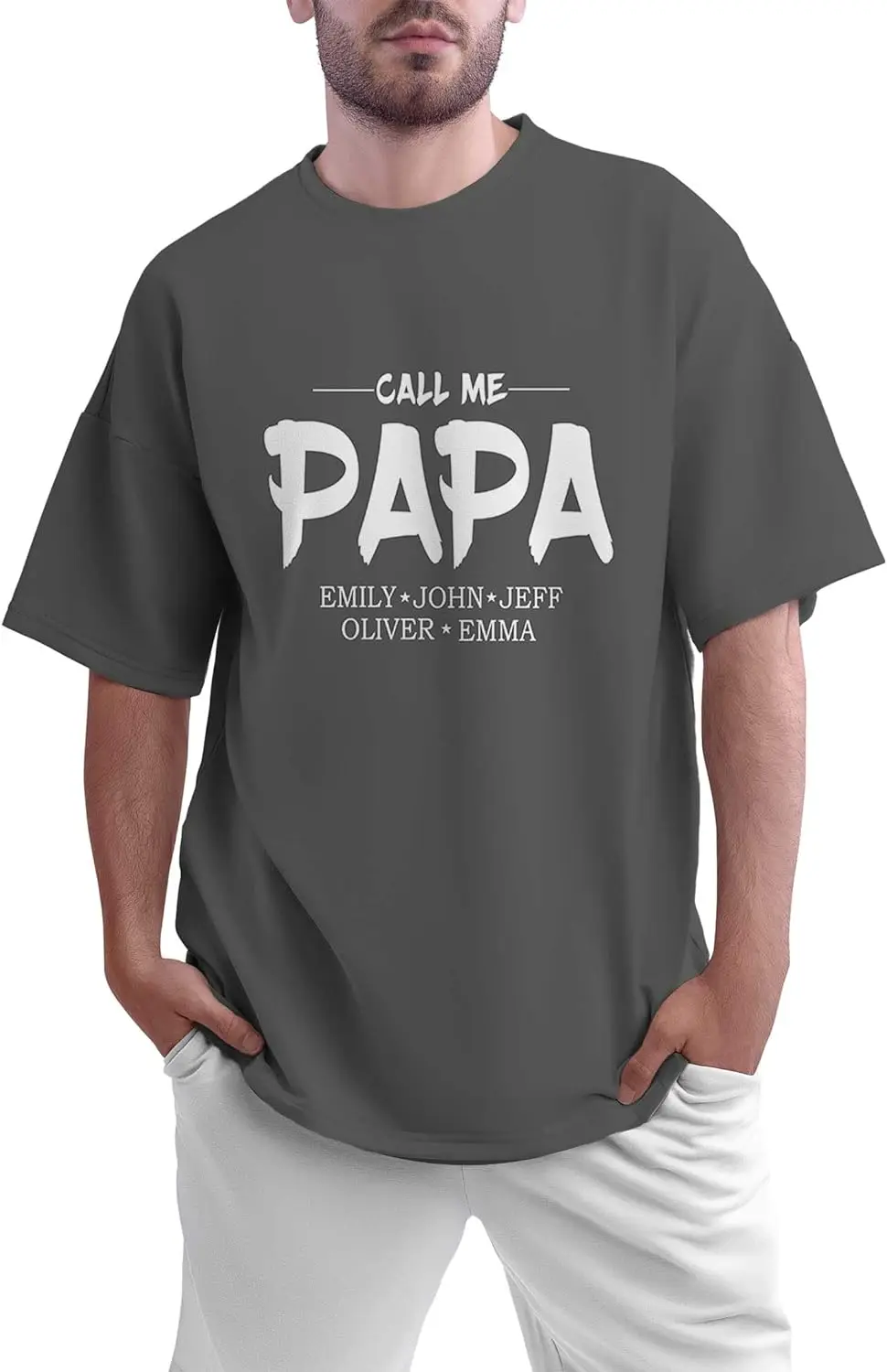 

Personalized Dad Grandpa T Shirt,Custom Gift for Dad for Fathers Day Birthday,Custom T Shirt with Kids Name for Him Her Men