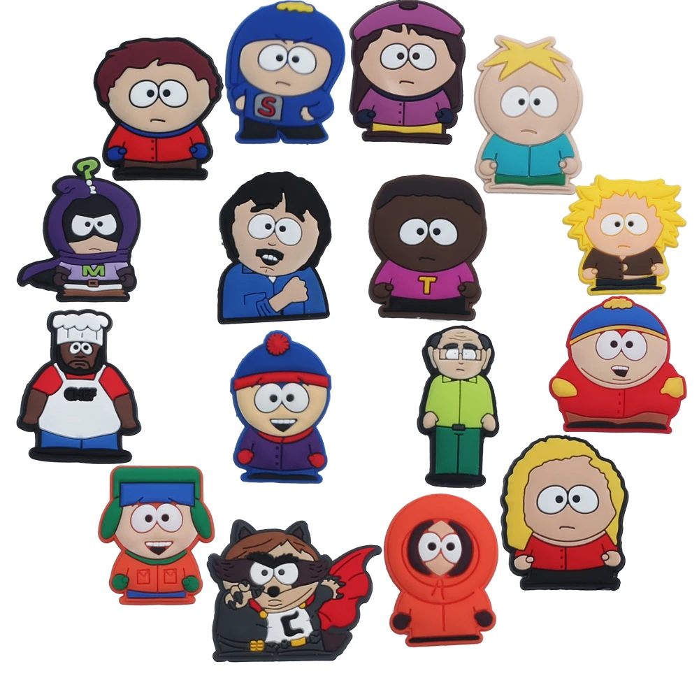16-100 Stück Niedliche South Park Cartoon-Serie PVC-Schuhzubehör Abnehmbare Wasserdichte DIY-Schuhdekorationen Modische Geschenke – Detail 4