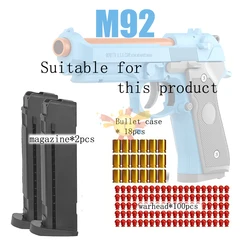 M92 Magazine Bullet Case Accessories Package Toy Gun, Soft Bullet Toys Gun Blaster, Empty Shell Ejecting Pistol, Gifts
