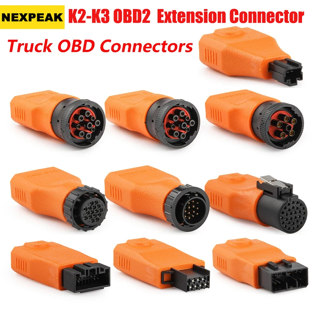 Адаптер OBD2 для грузовиков NEXPEAK K2 K3 Разъем OBD2 Удлинительные кабели Автомобильный диагностический разъем OBD2 для ISUZU, BENZ, IVECO, VOLVO