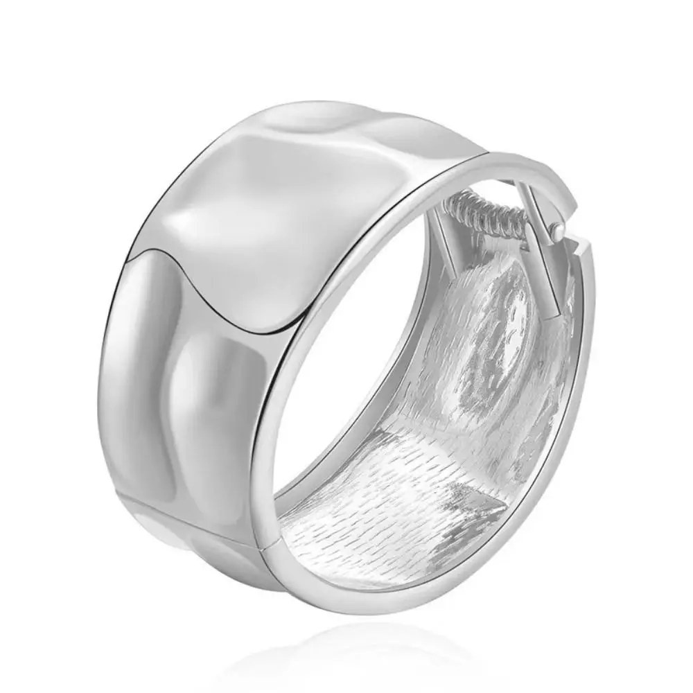 سوار سوار معدني من السبائك الذهبية ، سوار معدني مفصلي ، مجوهرات فاتن ، سوار مكتنز ، لون ذهبي ، إكسسوارات جديدة