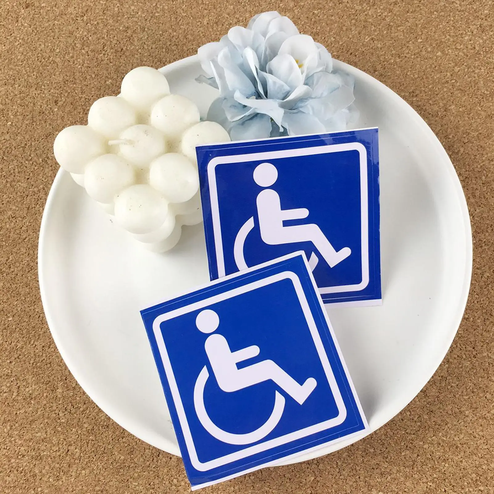 Handicap Placard 4 Pieces 4.72 X 4.72in Self-Adhesive Waterproof Auto Supplies Handicap Stickers Decals For Bus Parking