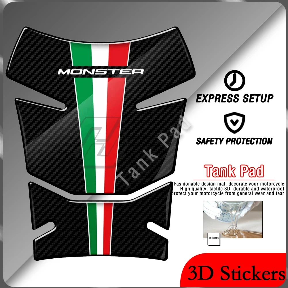 

Для Ducati Monster600 620 695 750 800 900 1000 3D смола из углеродного волокна, внешний вид мотоцикла, накладка на топливный бак, комплект защитных наклеек