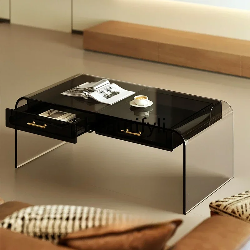 

D25Modern light luxury double-layer coffee table living room home minimalist acrylic small table