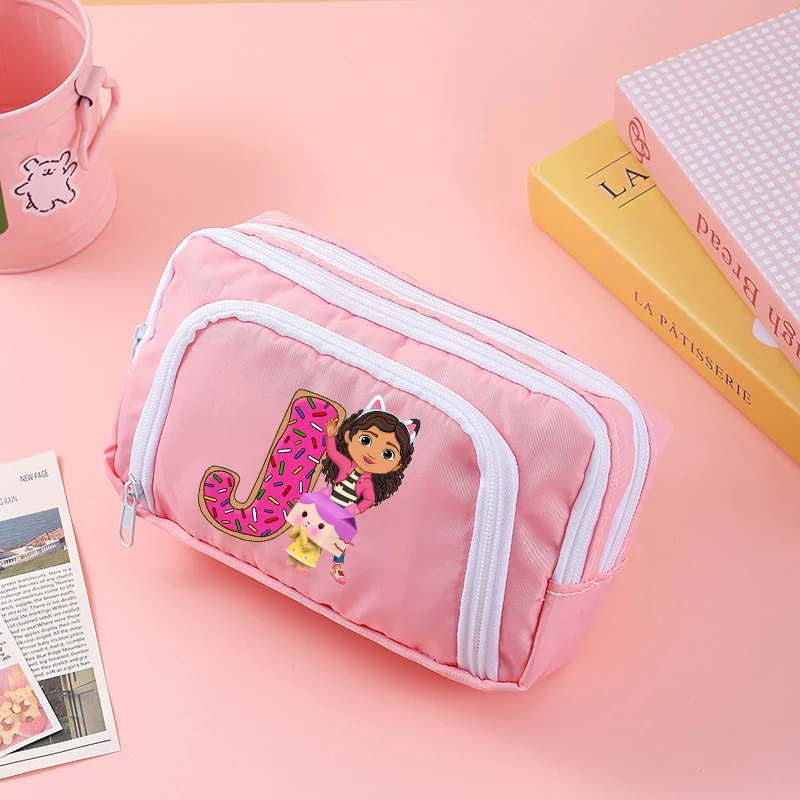 

Многослойный пенал Gabby Dollhouse, милый и стильный, для девочек, модный, большой вместимости, розовый, для канцелярских принадлежностей, подарок к школе