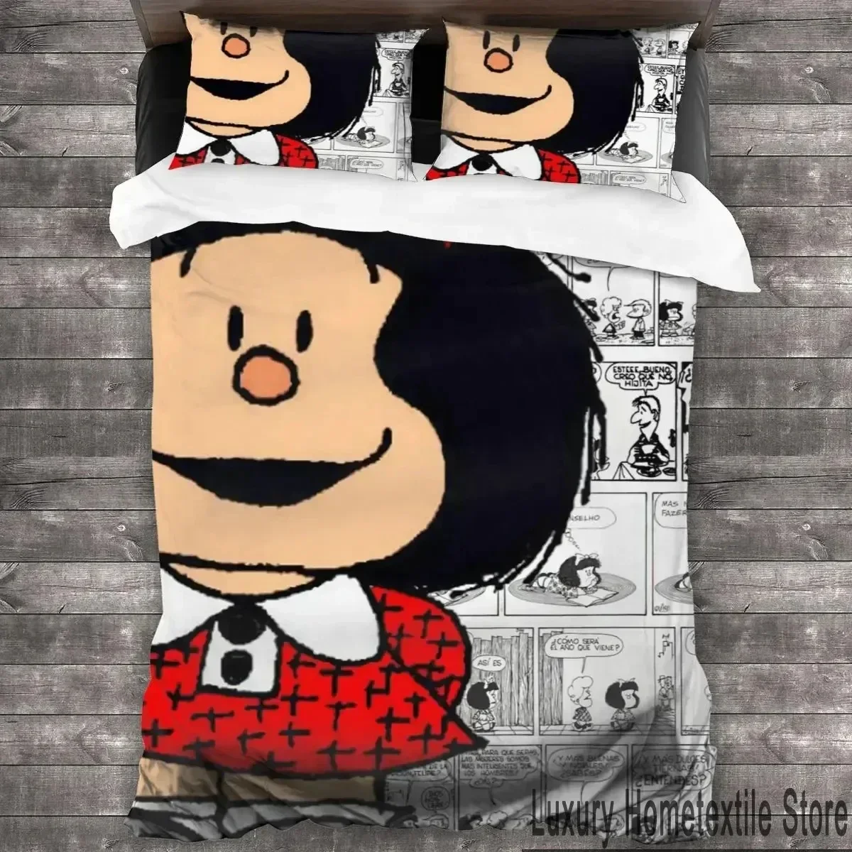 2026 3D Print Mafalda Cartoon Bedding Set Duvet Cover Bed Set Quilt Cover Pillowcase Comforter King Queen Size Boys Adult Beddin