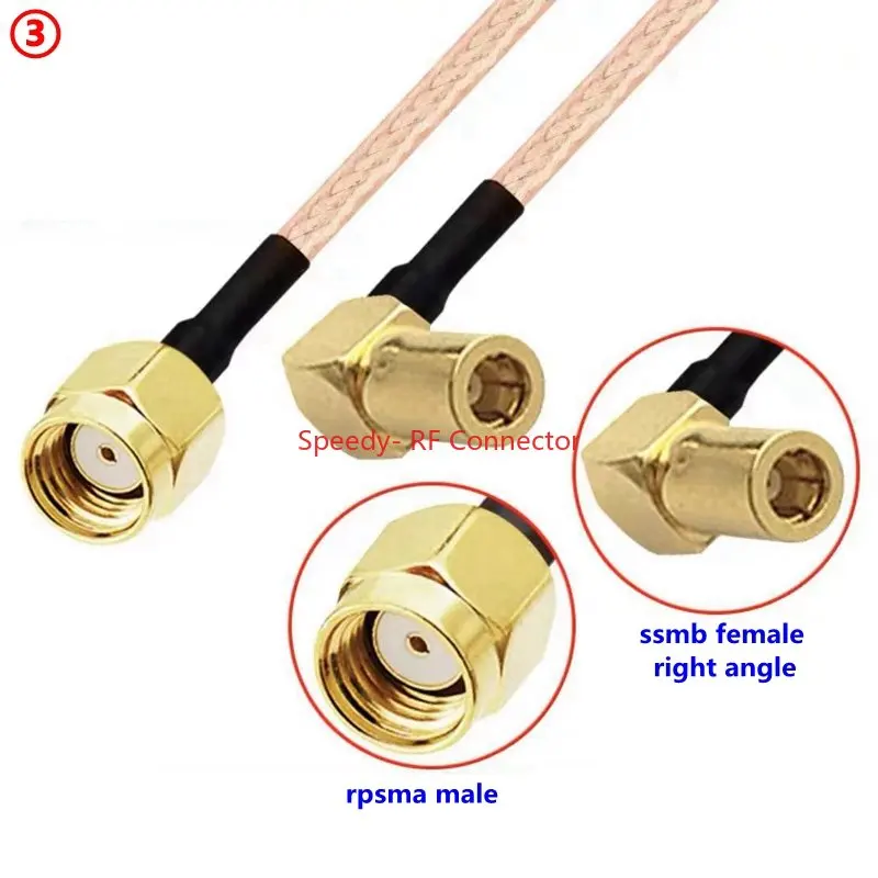 RG316 Coaxial Cable SSMB To SMA Male Female Connector RPSMA To SSMB Right Anlge Crimp for Extension Cable Low Loss Fast Delivery