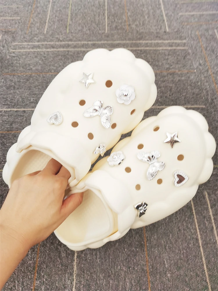 10PCS Schuh Charms Schnallen DIY Clog Zubehör Schmetterling Bowtie Decor Fit Frauen Blase Rutschen Hausschuhe Strand Tasche Sandalen Geschenke – Detail 9