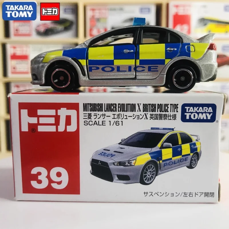 タカラトミー-1-64-39-三菱ランサー-evo-x-英国警察車ペイント合金ダイキャストミニチュアモデル、大人の装飾、男の子のおもちゃ