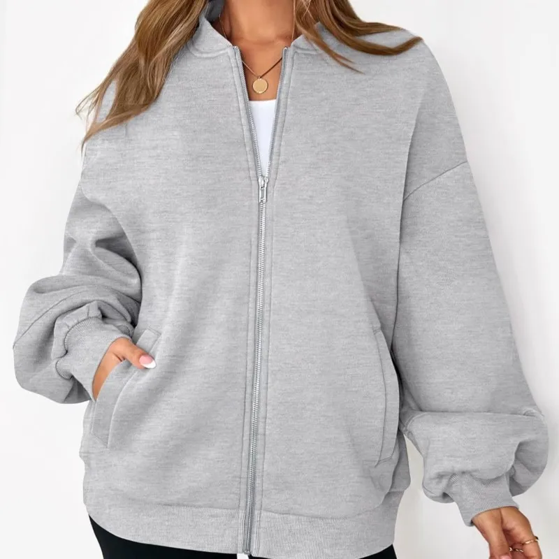 الخريف الشتاء تنوعا سترة سترة المرأة سستة طويلة الأكمام الطيار بلون الرياضة Veste فام المرأة سترة معطف الشتاء #1